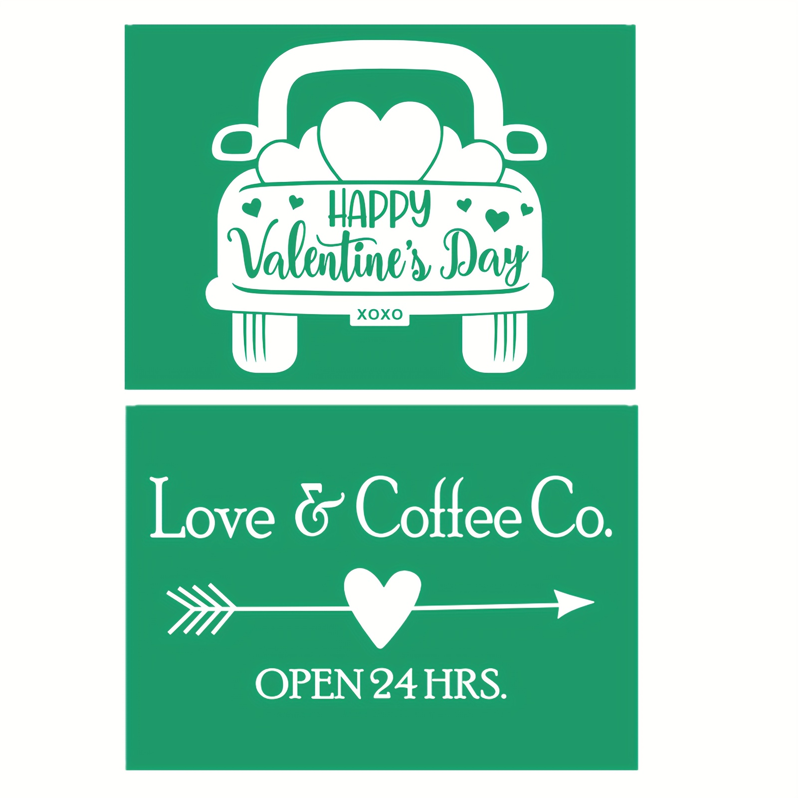 3 Piece Valentines Day Stencil Set