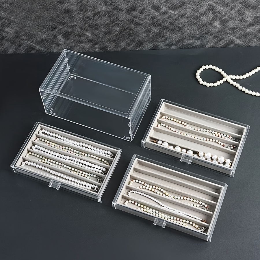 Dustproof Necklace Storage Box Transparent Necklace - Temu