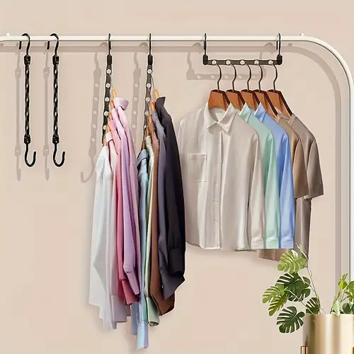Space saving 3 hook Clothes Hanger With Connecting Hook - Temu