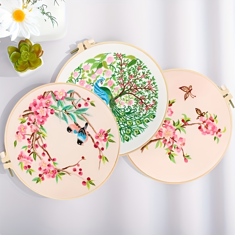 

Embroidery Starter Kit With Birds Pattern And Instructions, Embroidery Kit For Beginners, Cross Stitch Set, Full Range Of Stamped Embroidery Kits