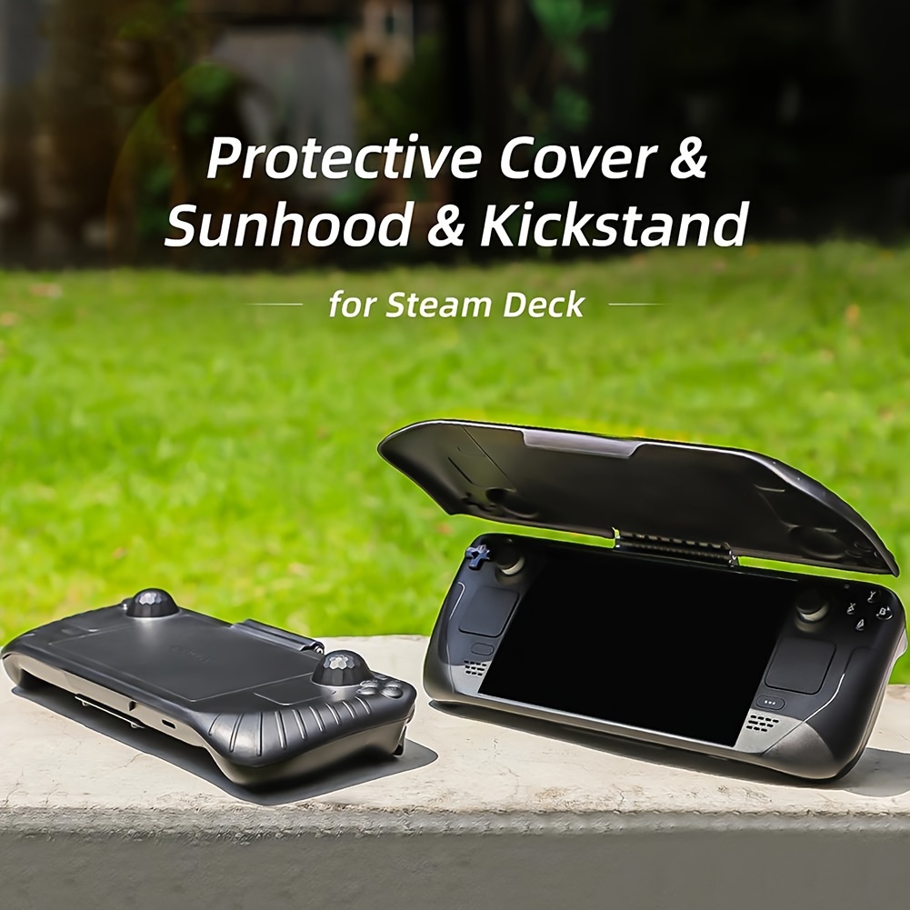 Full Wrap Silikon Schutzhülle Case Cover mit Ständer für Steam Deck  Spielkonsole