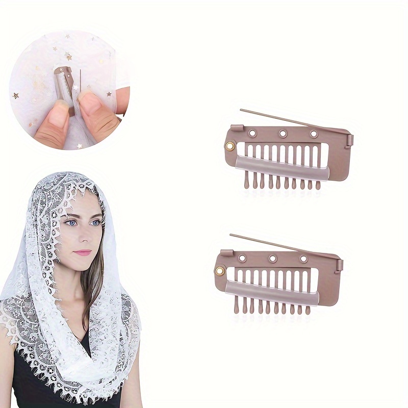 Chunni Dupatta Clip With Safety Pins, 10-Teeth Strong chunni Grip Hair  Clip, Duppatta Hack Hijab Tikka Setting Grip Clips for Women (6PCSMixed  color)