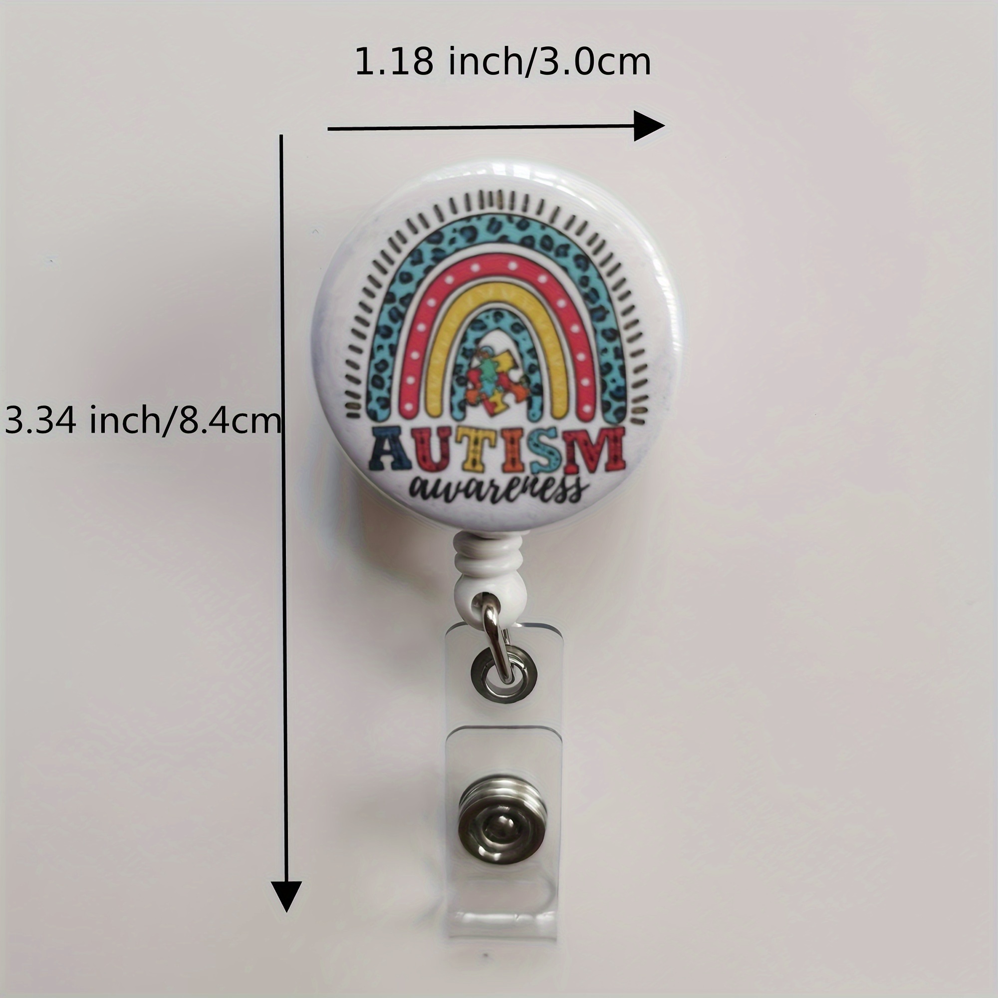 Autism Awareness Badge Reels Holder Retractable with ID Clip for Nurse Name Tag Card Nursing Doctor Medical Work Metal Clip,Temu