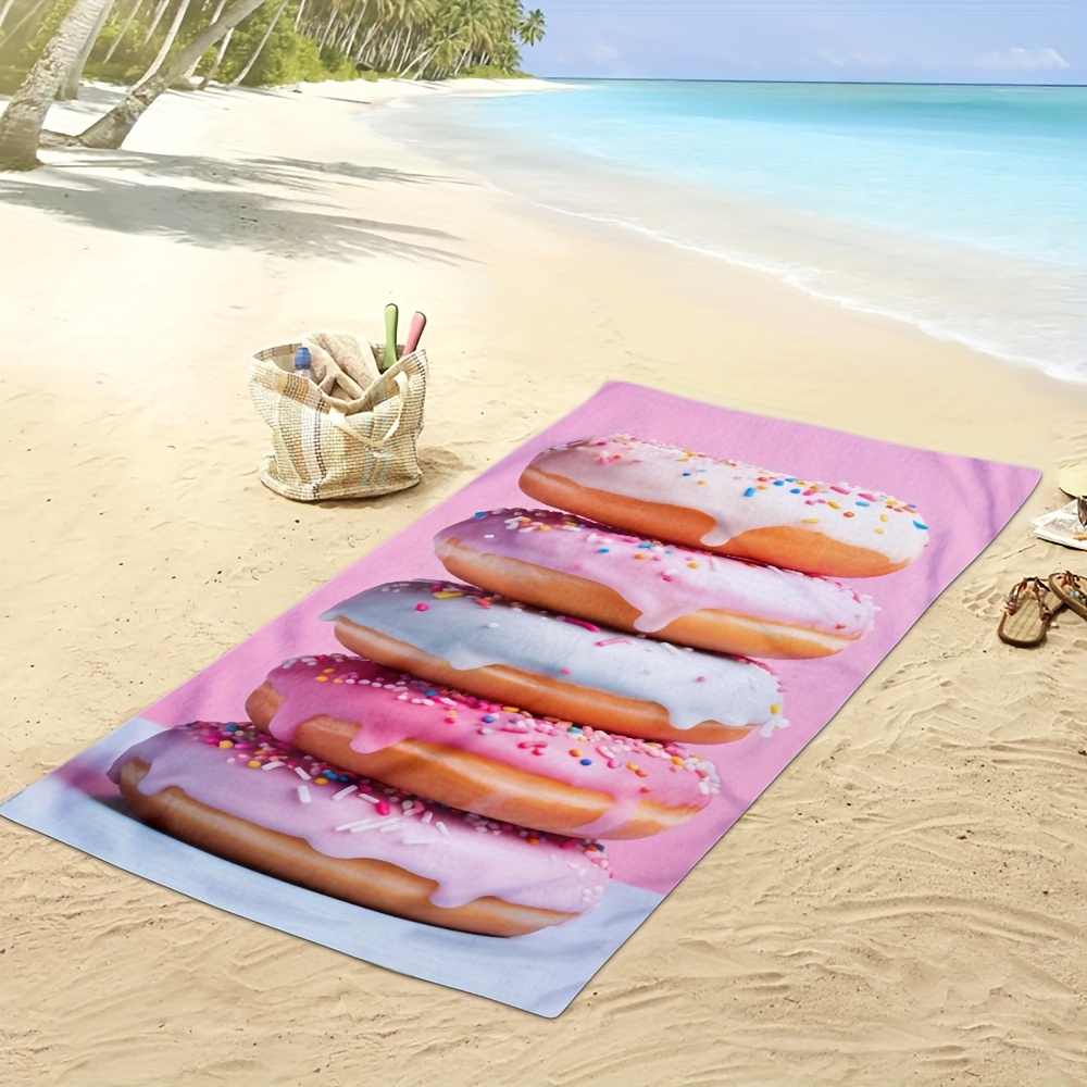 Telo mare a forma di ciambella rosa in microfibra asciugatura rapida_voghion.com