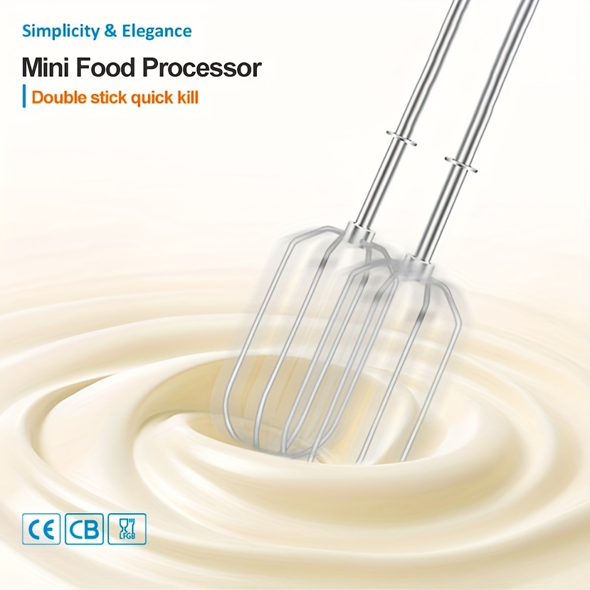 GOCHA Gadgets, Baking Mixer, Mini Whisk, Hand Whisk, Handheld Mixer,  Wire-less Small Hand Mixer for Eggs, Soups, Cream, Batters - 3 Speed  Variations 