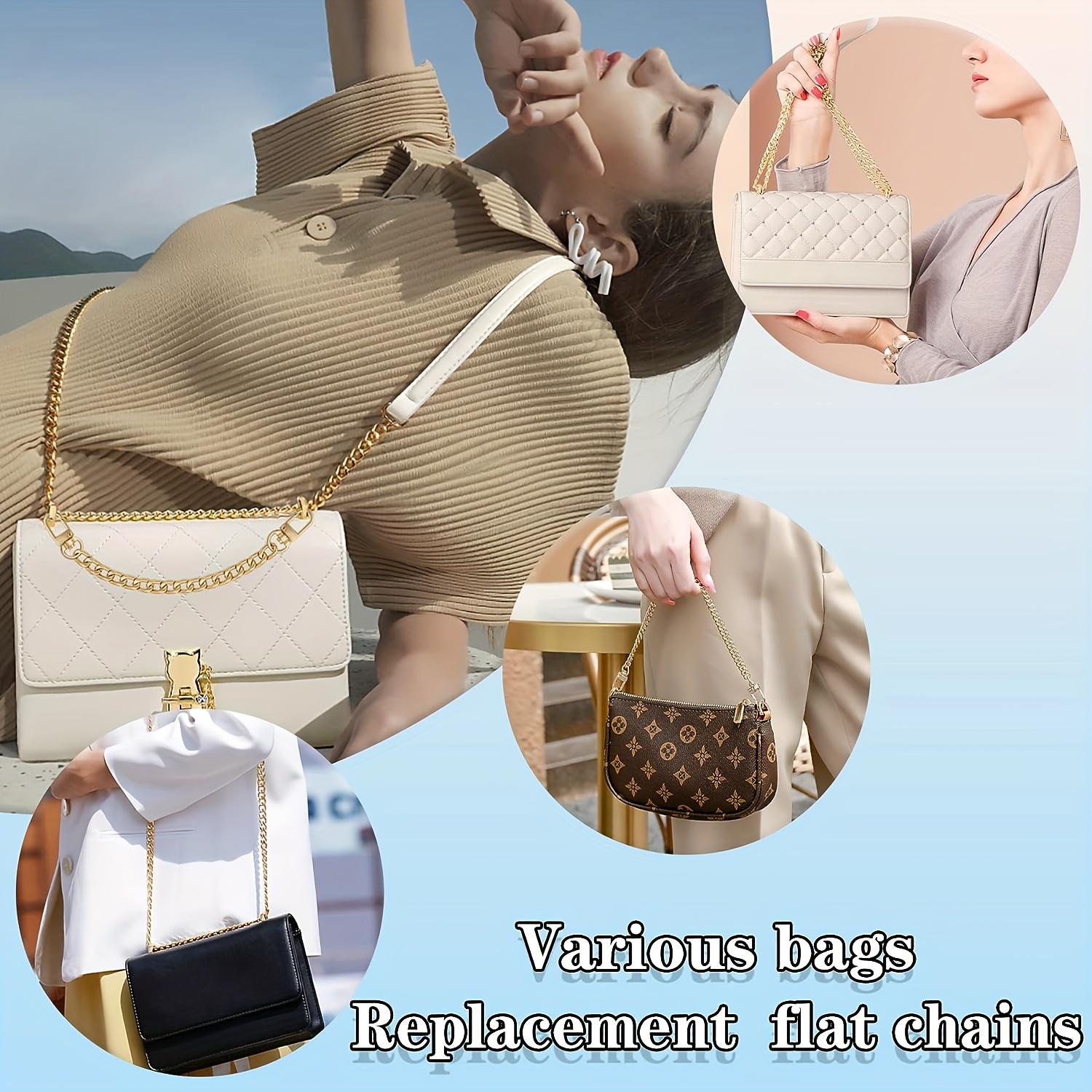 Monogram Canvas+Real Leather Replacement Shoulder Strap Handbags