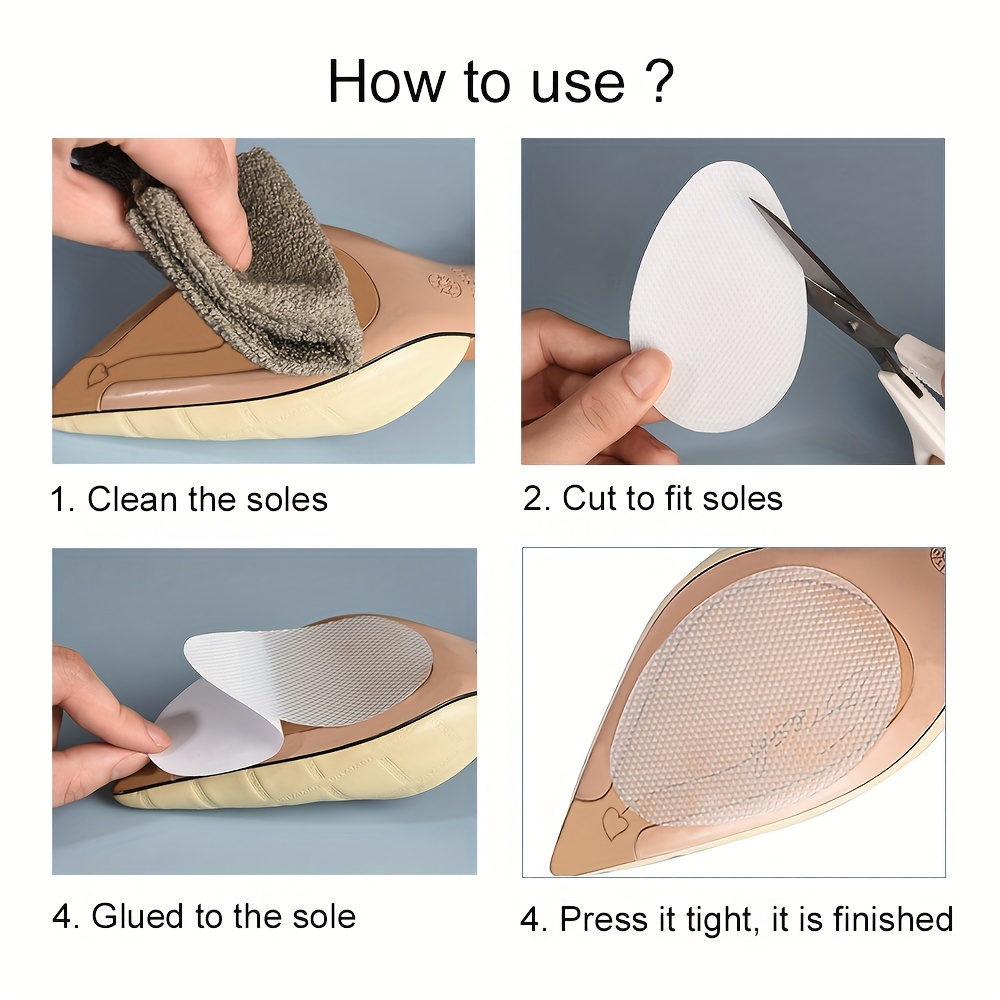 4pcs Rubber Wear-resistant Non-slip Self-Adhesive Stickers For High Heel Outsoles