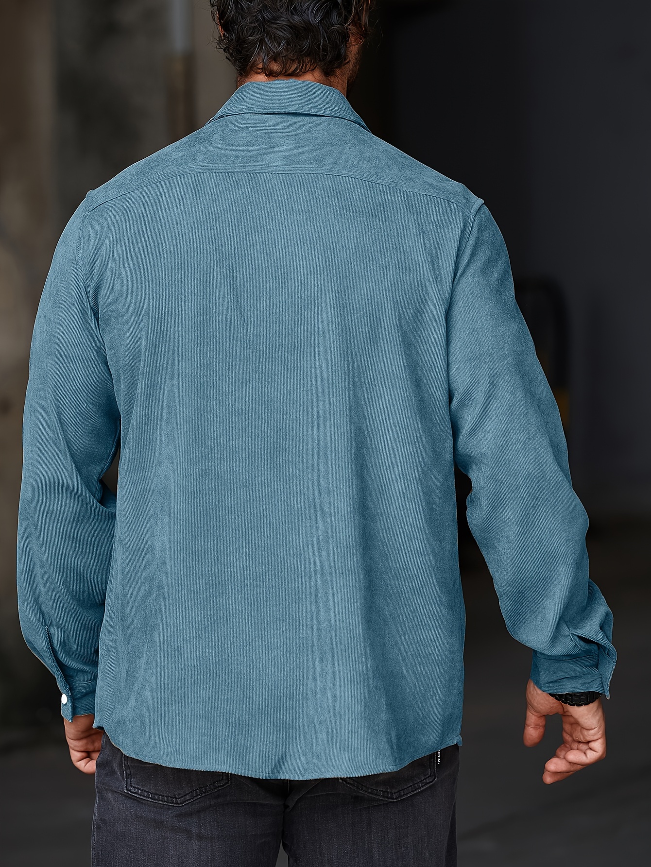 Men's Casual Lapel Shirt Button Up Long Sleeve