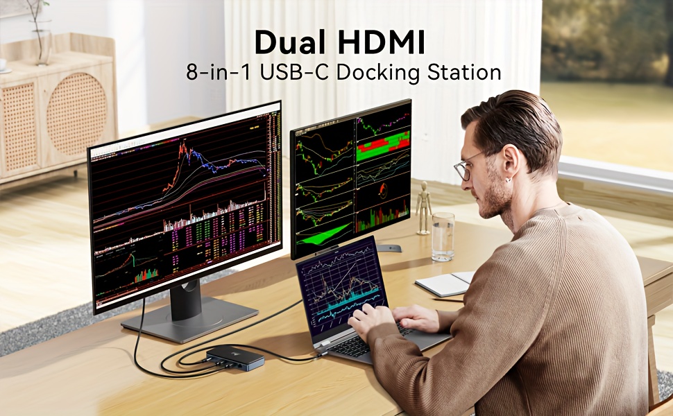 Lionwei USB C Docking Station Dual HDMI 9-IN-1