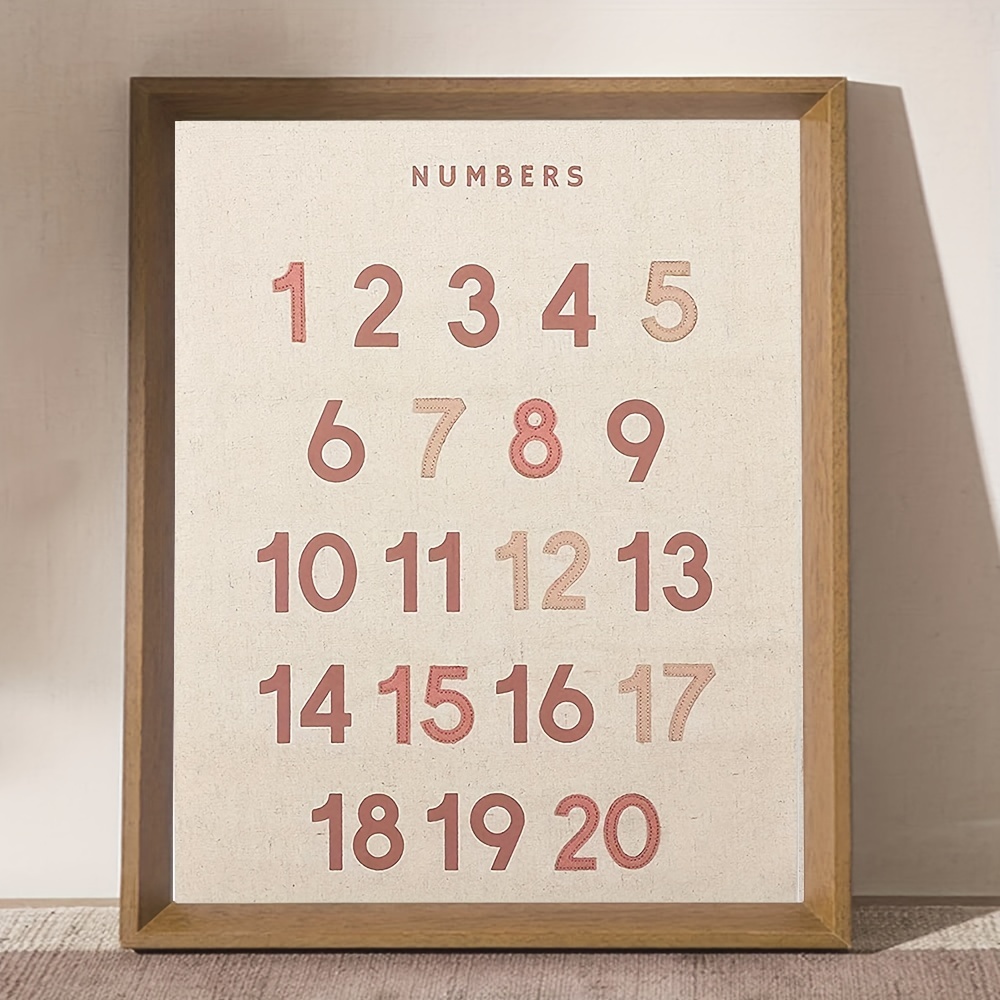 Playroom Decor Numbers Poster Cardstock Print Dusty - Temu