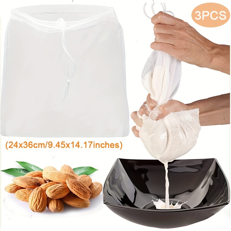 Nut Milk Bag Soy Milk Filter Bag Reusable Almond Milk Bag - Temu