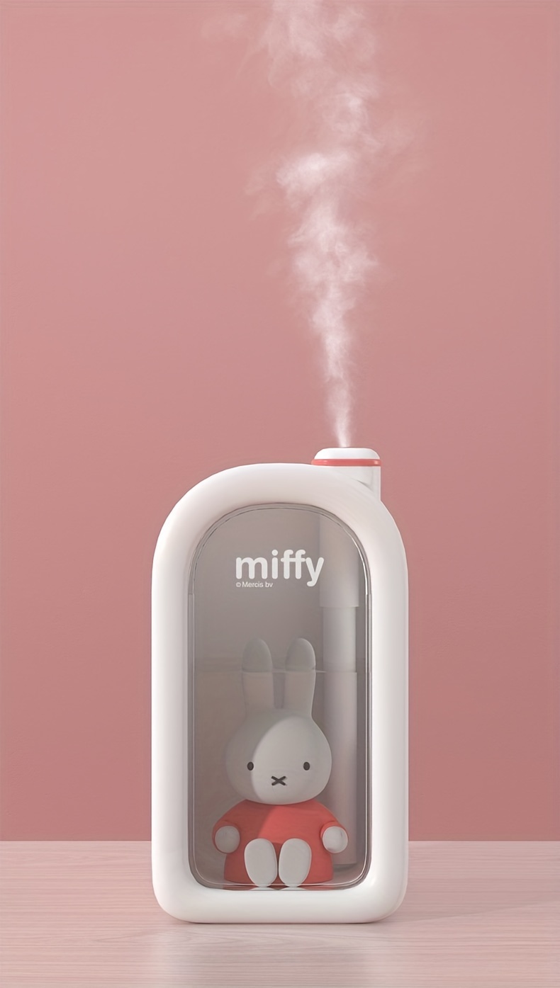 1pc 380ml cool mist humidifier cute rabbit air humidifier 380ml enlarge water tank 50ml h spray volume 2 working modes intermittent mist 3seconds on 3 seconds off continuous mist home decor room decor back to school supplies winter essential details 0