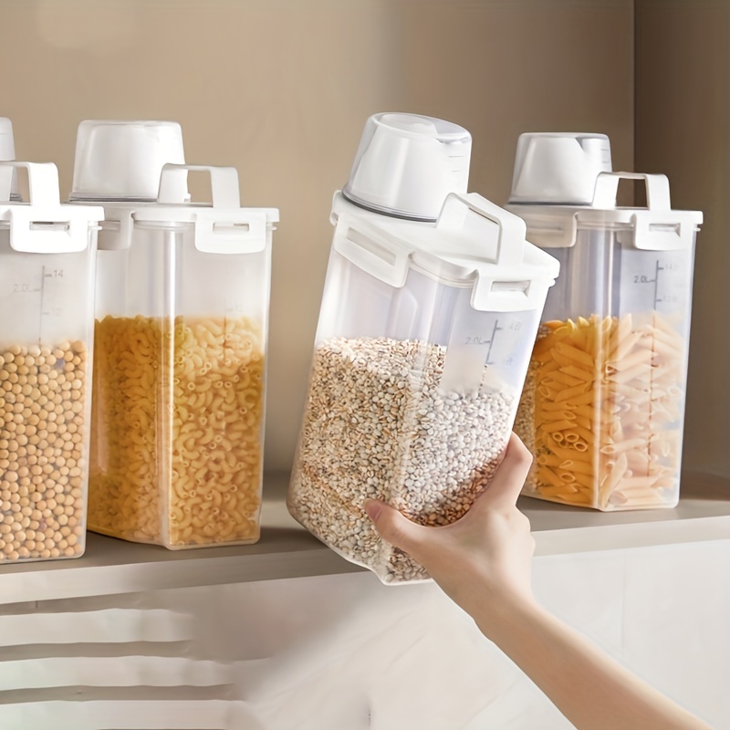 Rice Bucket With Measuring Cup Large Capacity Cereal Storage - Temu