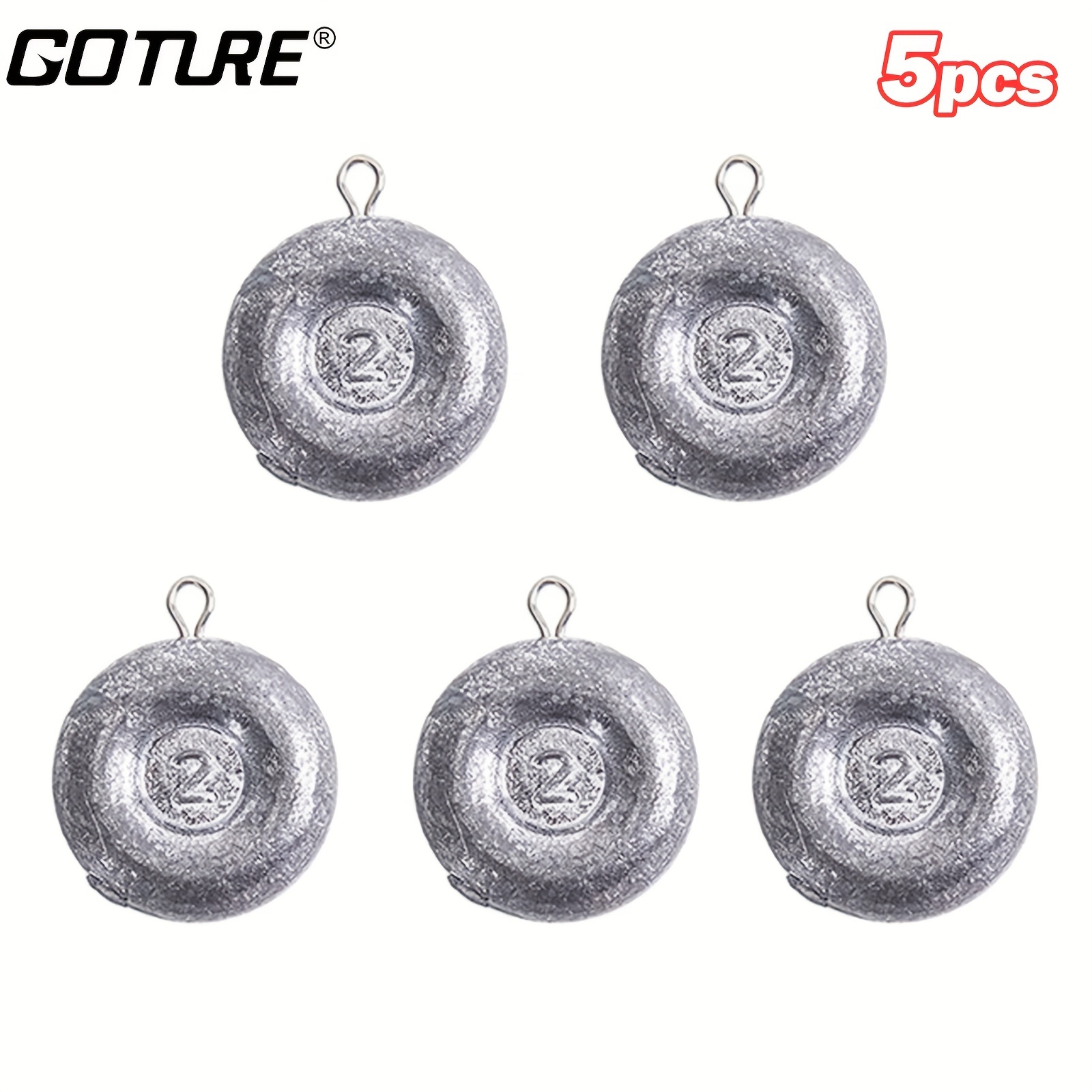 * 5pcs Fishing Weights Disc Sinkers Catfishing Tackle Sinkers Surf Fishing  Lead Weights Coin Sinkers For Saltwater