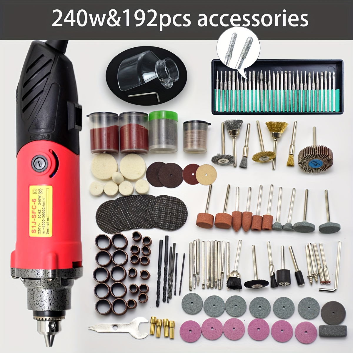 Kit d'accessoires d'outils rotatifs 276pcs, meuleuse électrique à tige de  1/8 « , convient à l'outil rotatif Dremel