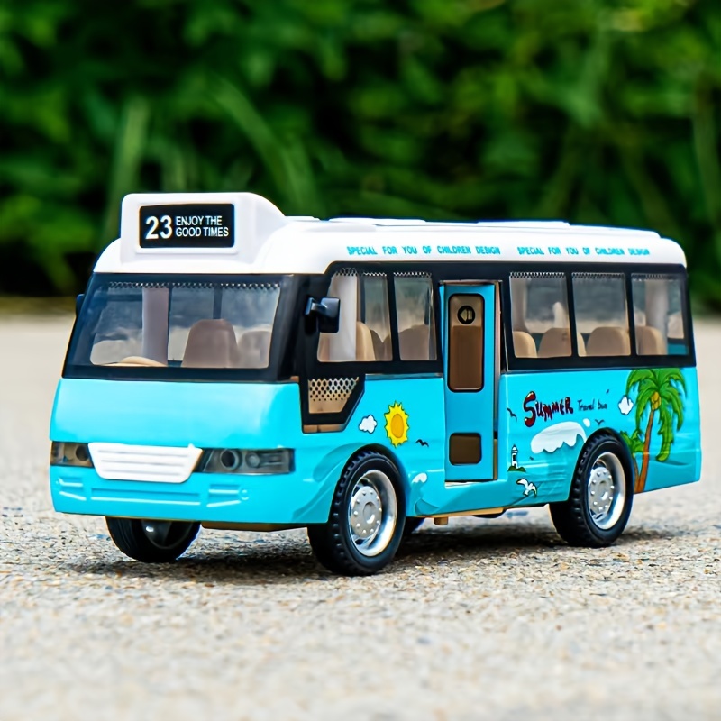 Juguetes de autobús de metal fundido a presión, autos de juguete para tirar  hacia atrás Autobús escolar de dos pisos Vehículos de Londres accionados
