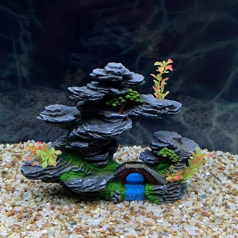  minkissy Turtle Platform Decor Rock Turtle Tank