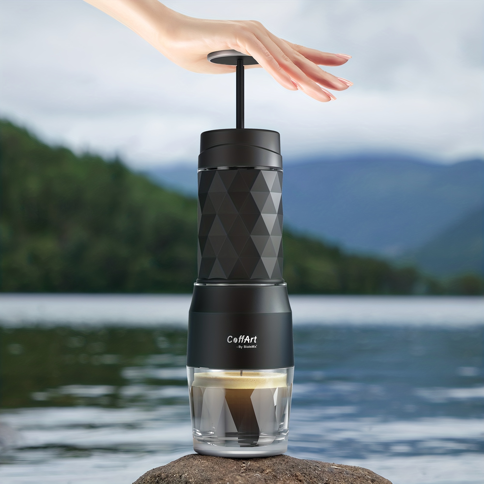 Espresso Coffee Maker Hand Press Capsule Ground Coffee Brewer Portable  Coffee Machine Fit Coffee Po