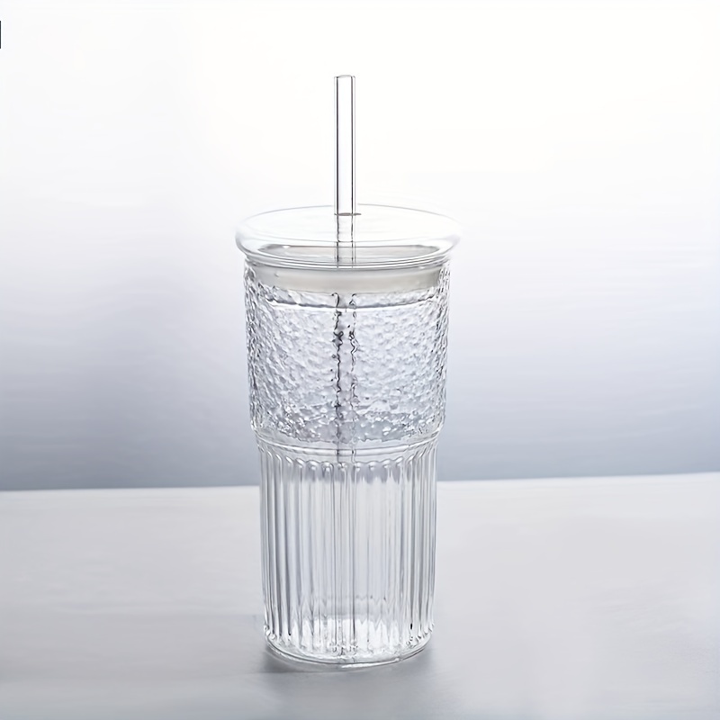 Glass Tumbler With Lid And Straw Clear Water Cups Glass Cups - Temu