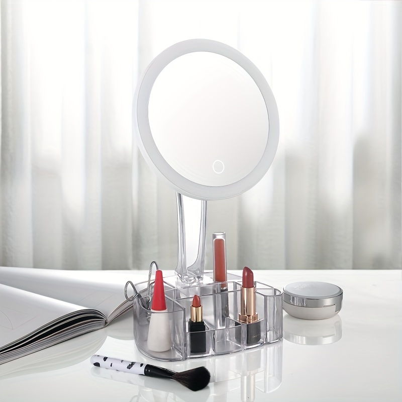 1 Unidade Espelho De Vaidade Com Luz Led Espelho De Maquilhagem Led Espelho  De Maquiagem Levou Iluminado Ampliação Área De Trabalho Senhorita Vidro
