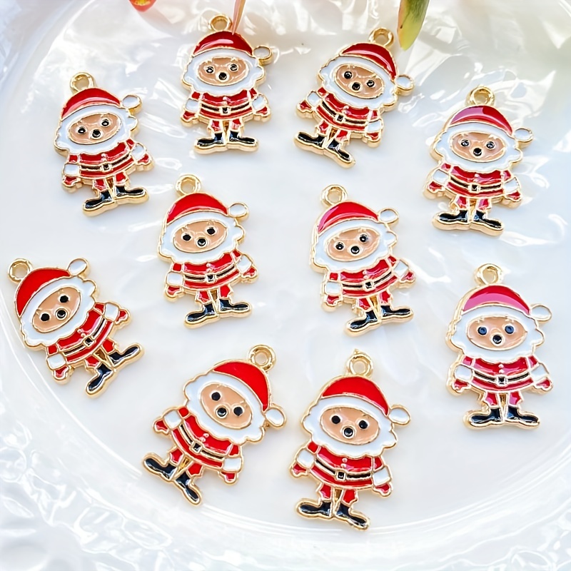 10Pcs Resin Christmas Charms Xmas Santa Claus Elk Tree Bell Pendants for  Jewelry Earrings Making DIY Keychain Accessories - AliExpress