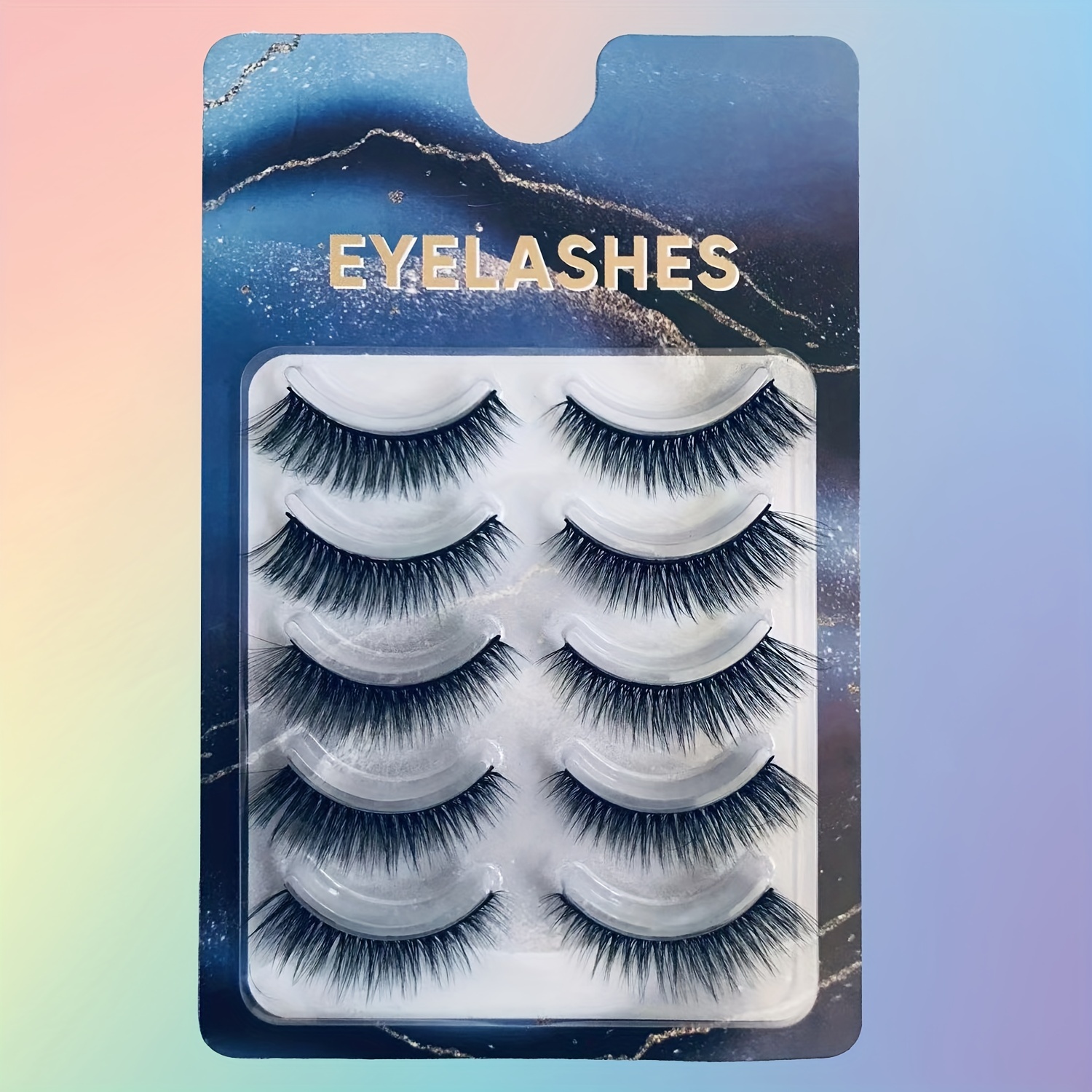 5 Pairs False Eyelashes Natural Thick Lashes Fluffy Dramatic Volume