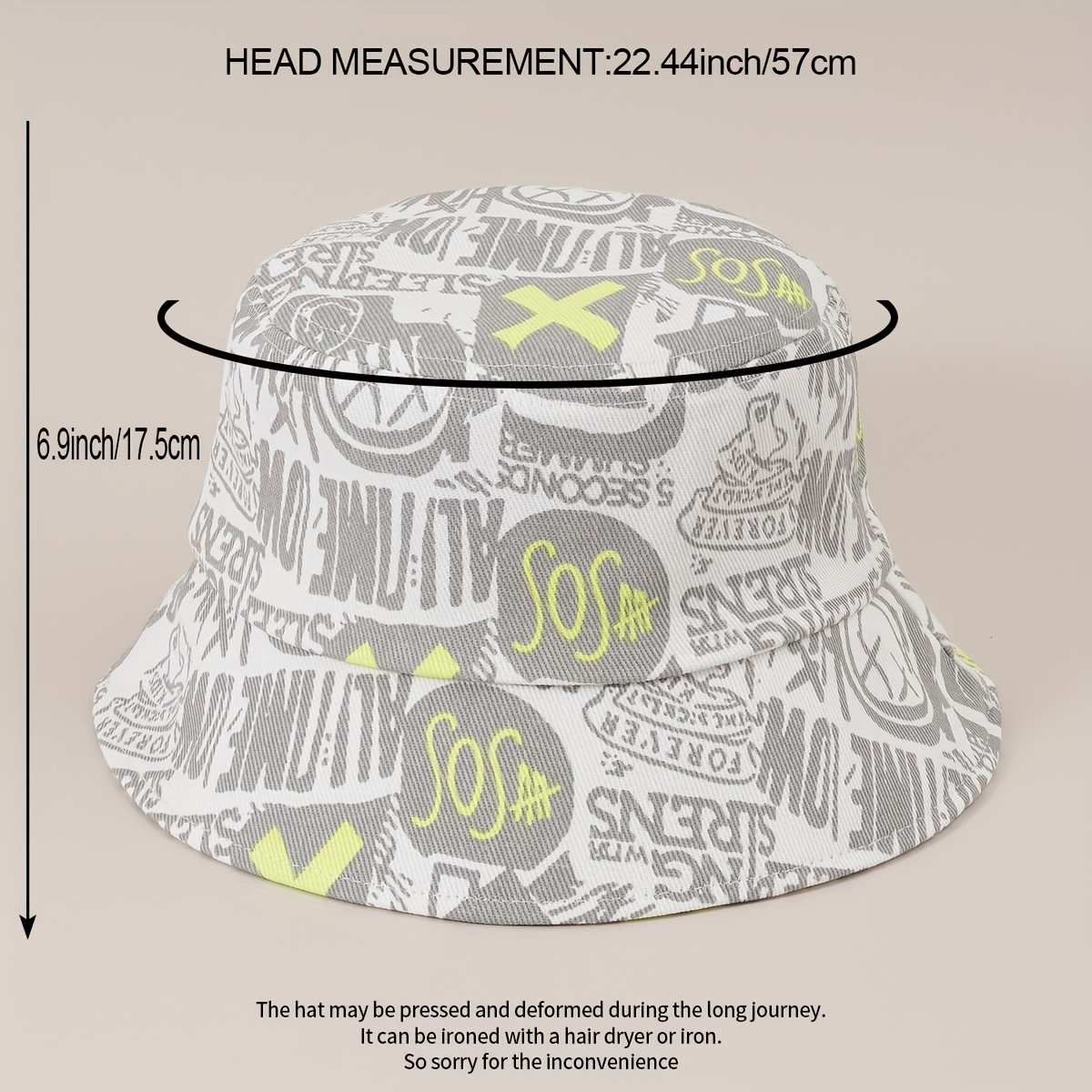 Street Cartoon Big Brim Bucket Hat Basin Hat Face Cover Sun Hat
