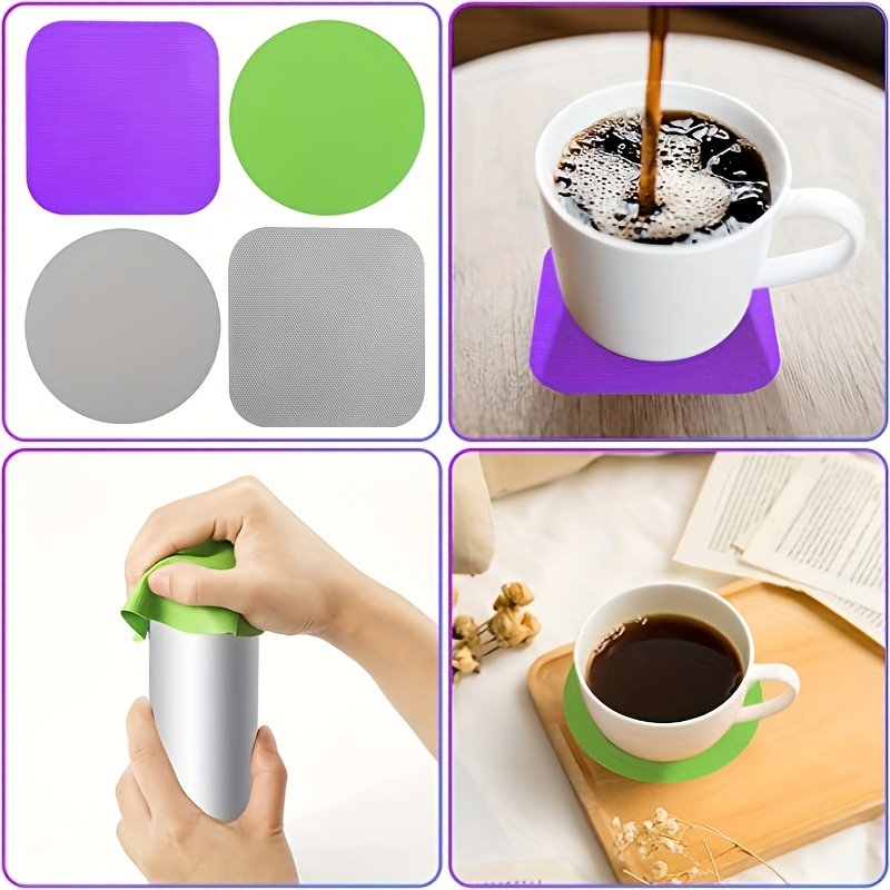 4pcs Jar Gripper Pads Multifunctional Rubber Jar Opener Grippers Kitchen  Coaster