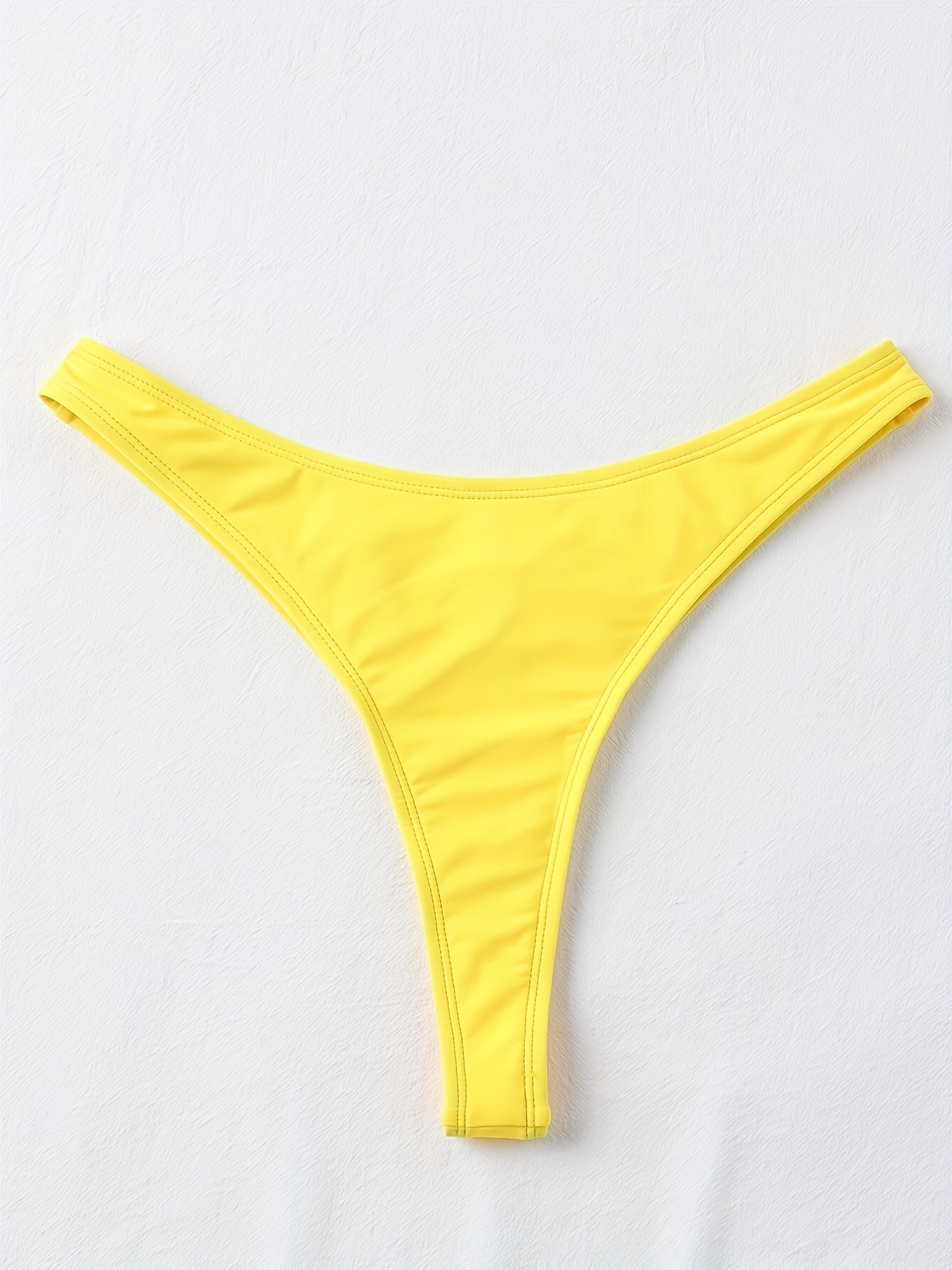 Solid Color Thong Bikini Bottoms High Stretch Sexy Versatile - Temu