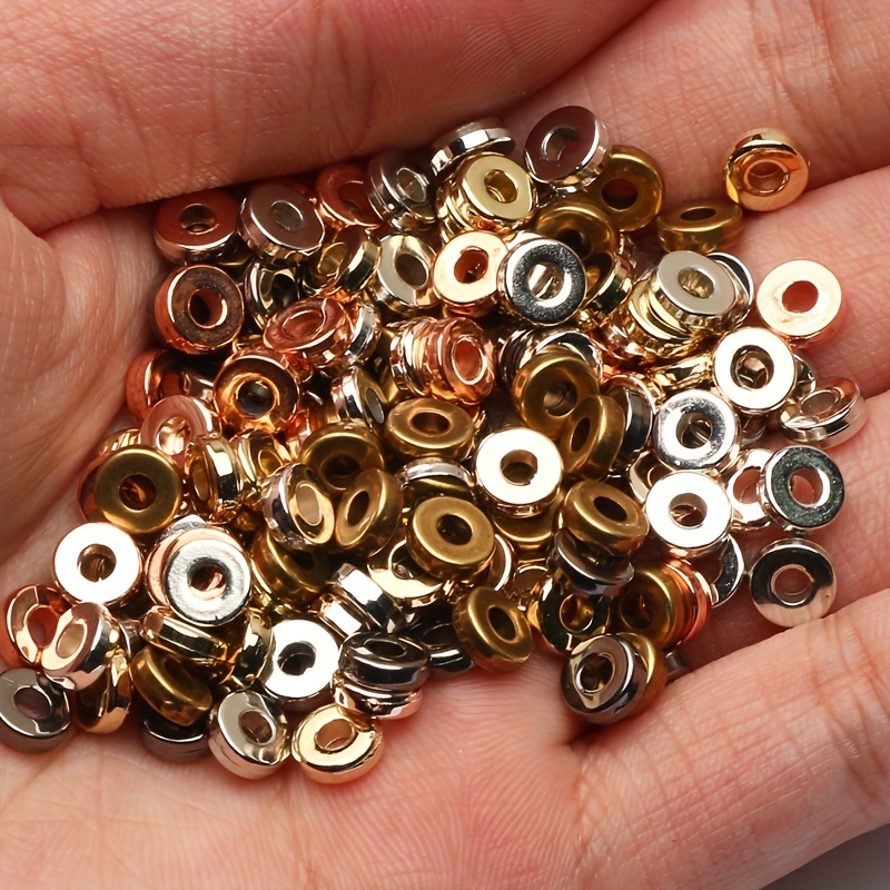 About 2 Colors Ring Spacer Beads Loose Beads Metal Bead - Temu Australia