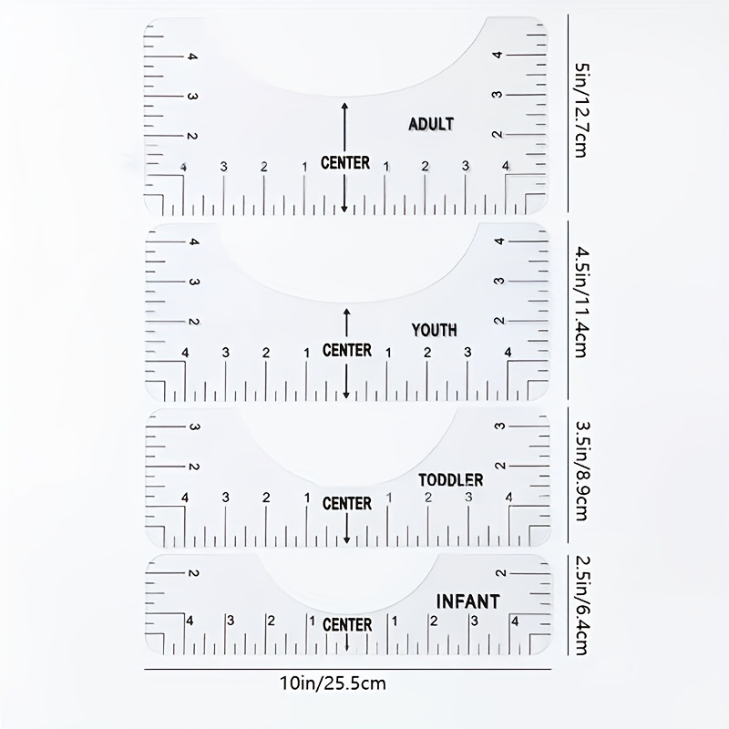Tshirt Ruler Guide for Vinyl Alignment,T Shirt Ruler to Center  Design,Tshirt Measurement Tool with Heat Tape for Heat Press,Sublimation,Heat  Transfer,Acrylic Ruler for All Size,Heat Press Accessories