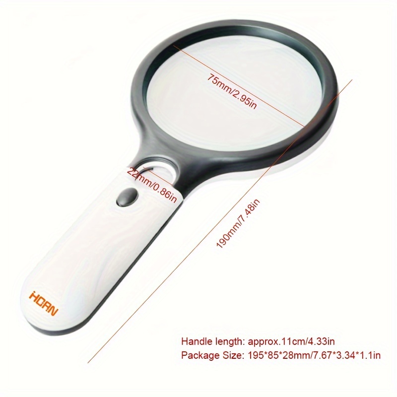 LED Light 45X Magnifying Glass Lens Diamond Painting Tool Pocket Microscope  Reading Jewelry Loupe Top Quality Handheld Magnifier