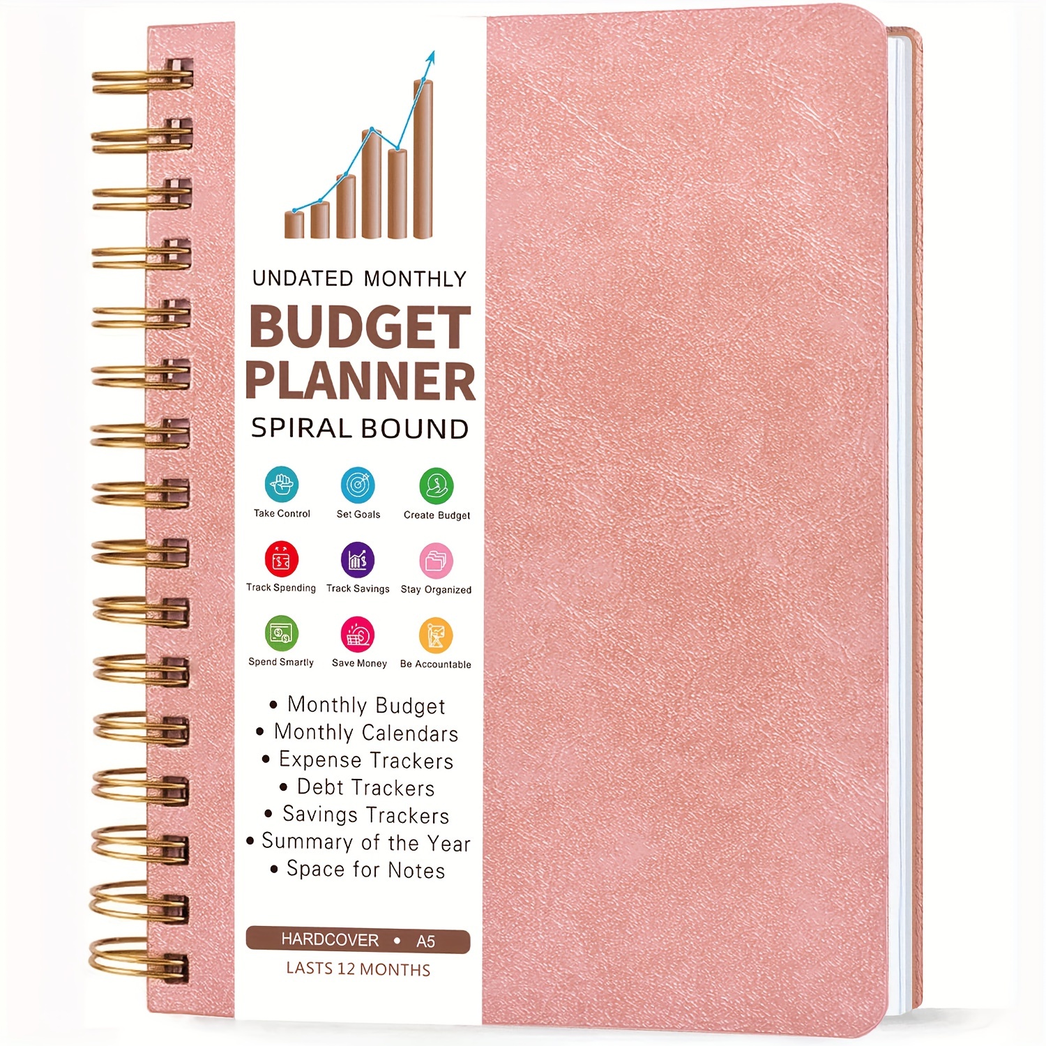 Simplified Monthly Budget Planner - Easy Use 12 Month Financial Organizer  with 