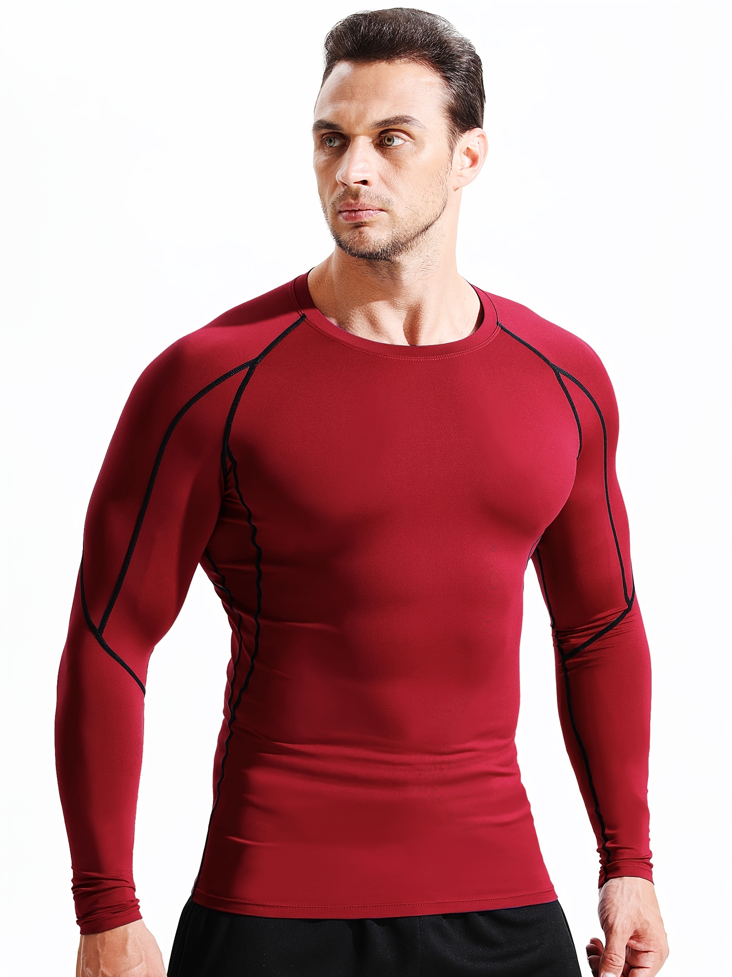 Compression Shirts Men Long Sleeve Athletic Cold Weather Baselayer  Undershirt Gear Tshirt For Sports Workout Autumn Winter