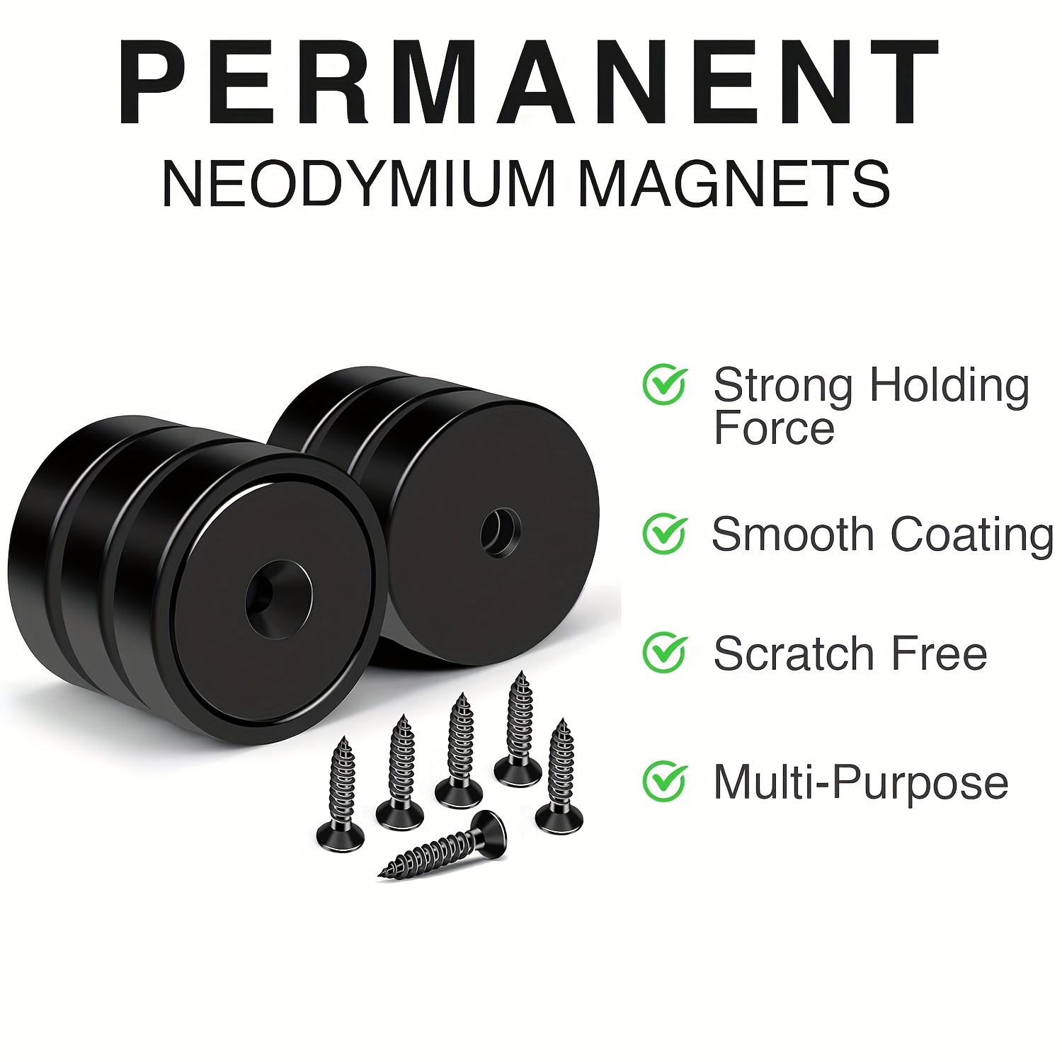 Neosmuk NSY3235 Magnets, 32mm in Diameter Strong Rare Earth Adhesive  Neodymium Disc-Shaped Magnet with Round Thin Backing Tape Ideal for  Door,Crafts,Fridge,White Board,Home,Kitchen,Office Pack of 10