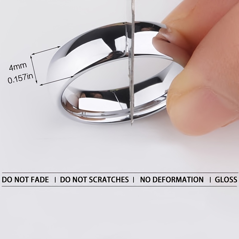 Wide Glossy Circle Ring Titanium Steel Pair Ring