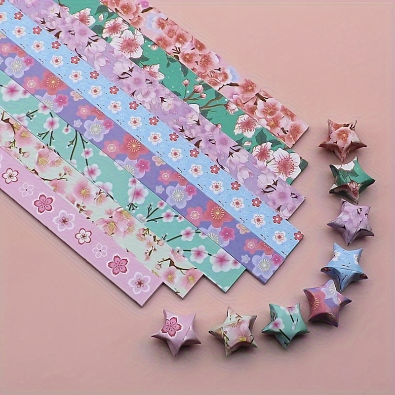 Star Origami Color Printed Star Strip Heart Four leaf Clover - Temu