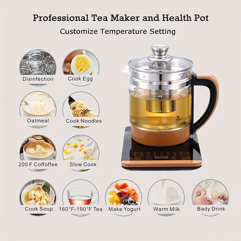 Hot Tea Maker Electric Glass Kettle With Tea Infuser And - Temu
