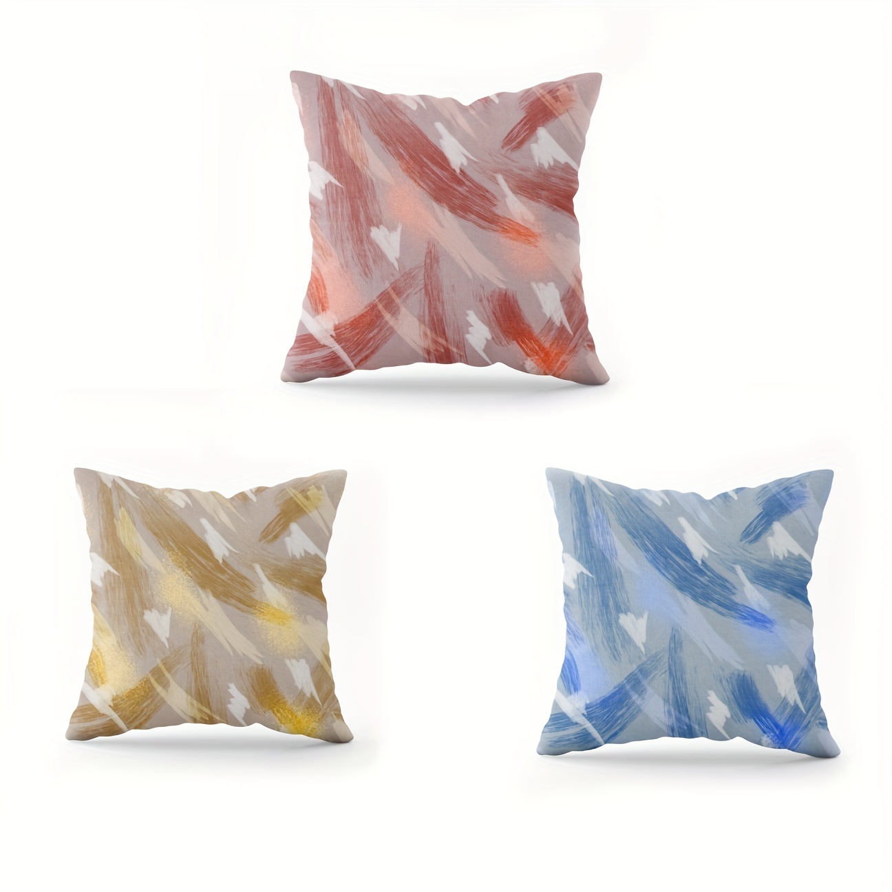 Red yellow and discount blue throw pillows