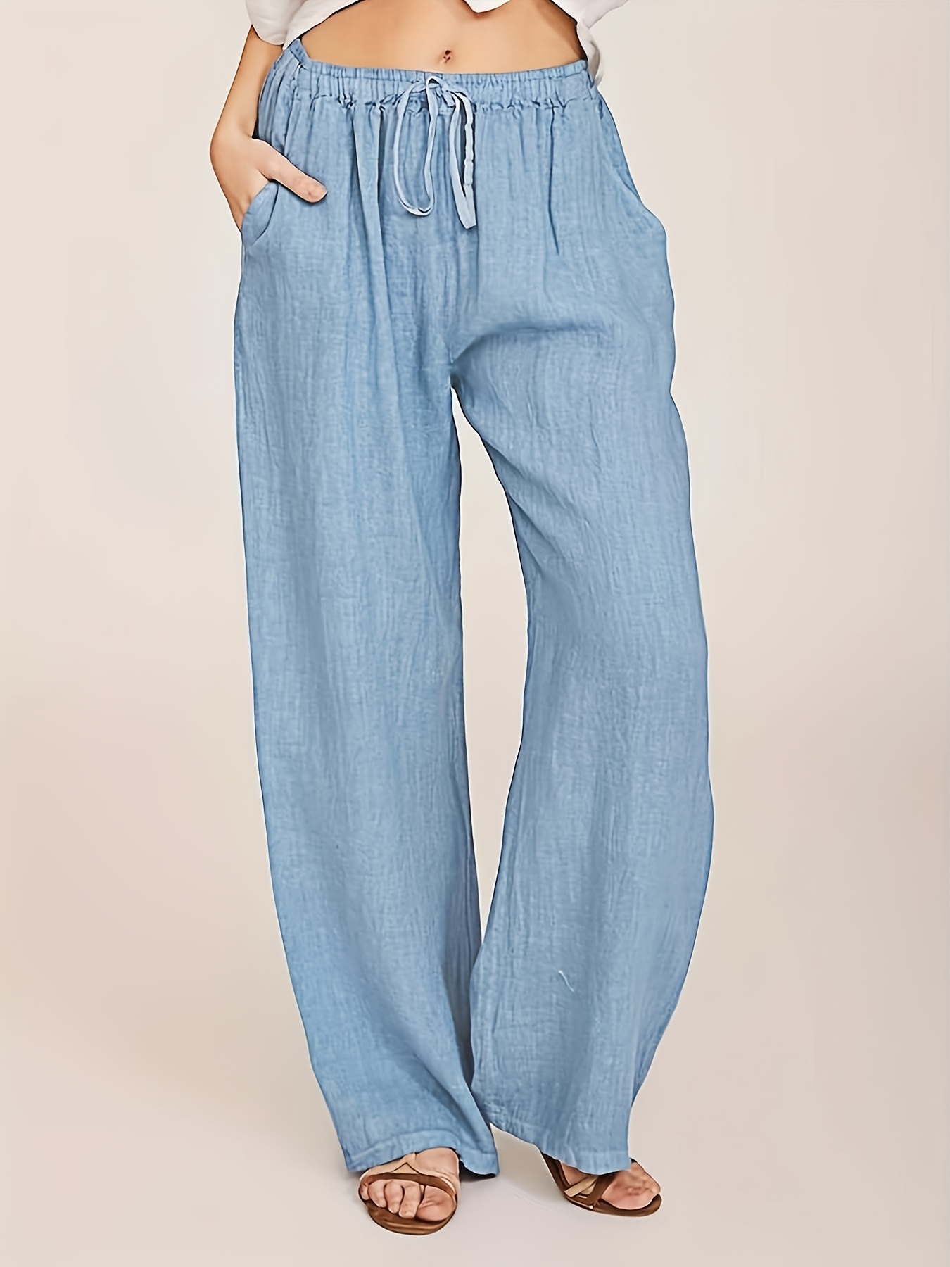 Wide Leg Pants for Women Summer Women's Fleece Lined Sweatpants Wide  Straight