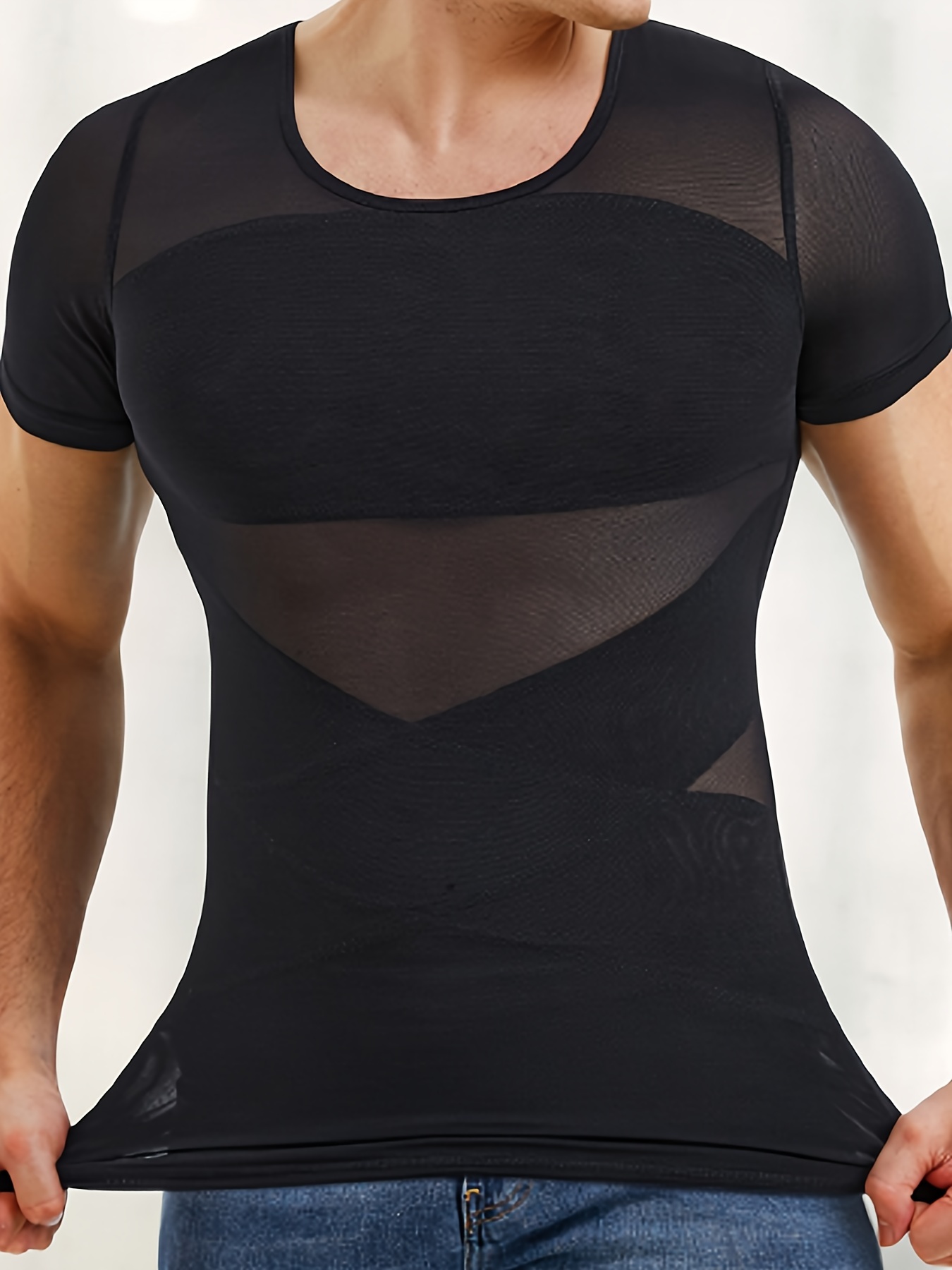 Men's Compression Shirts Short Sleeve Body Shaper Slimming - Temu