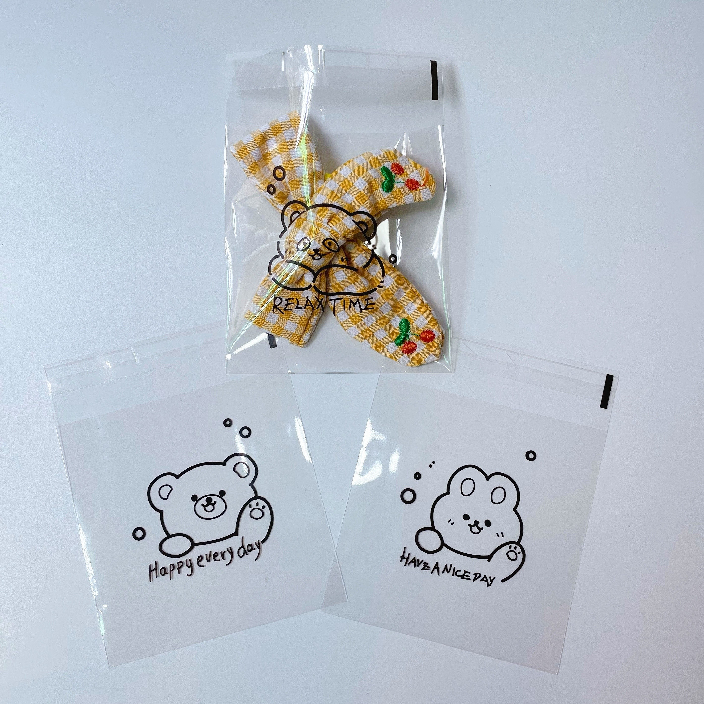 100pcs Cute Bear Packaging Bag with Zip Lock Gift Jewelry Food