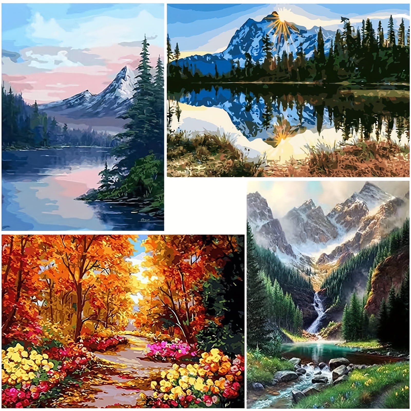 4pcs/set Landscape Digital Oil Painting Kit (11.8x15.7 Inch/30x40cm) With  Acrylic Paints Set, Ideal Decoration As Artwork For Home Room, Suitable For  Beginners And Adults