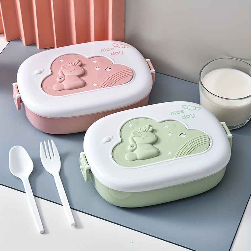 Multi-grid Lunch Box, Microwave Oven Heating Pp Bento Box, Oval Cute  Cartoon Portable Plastic Meal Box, Home Kitchen Supplies For Teenagers And  Workers At School, Classroom, Canteen, Back To School - Temu