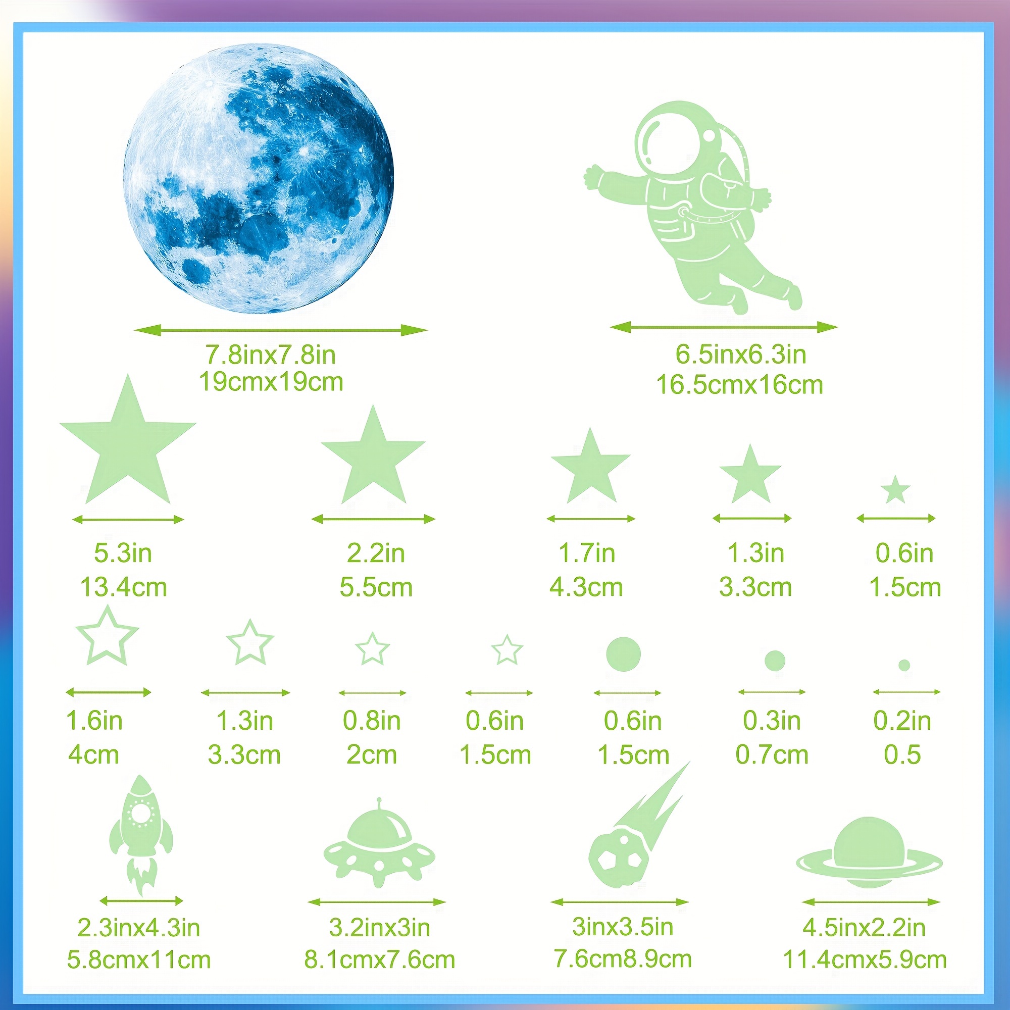 Estrellas Fluorescentes para Techo, 849 Piezas Brillantes para Planetas de  Techo Pegatinas Luminoso Decorativo, Decoraciones de Astronauta de Cohetes  para Niños : : Juguetes y Juegos