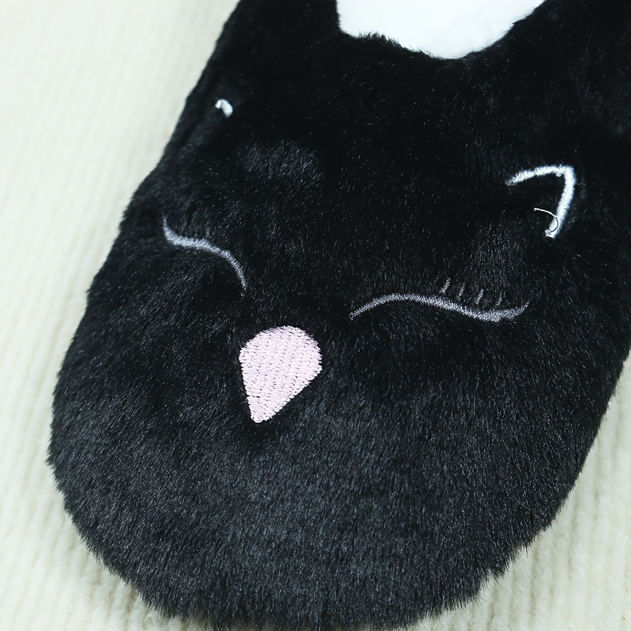 Cat Women's Slipper Socks  Black Cat Slipper Socks with Non-Slip