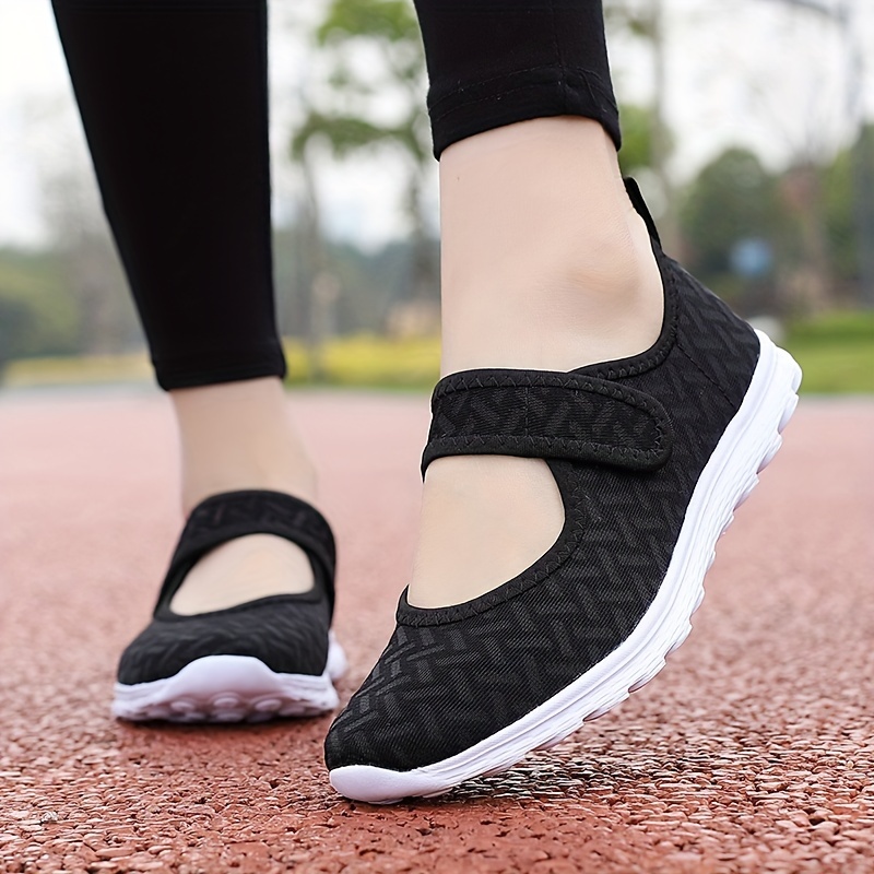 Mesh Hook & Loop Walking Shoes Backless Anti Slip Casual Sneakers Women's