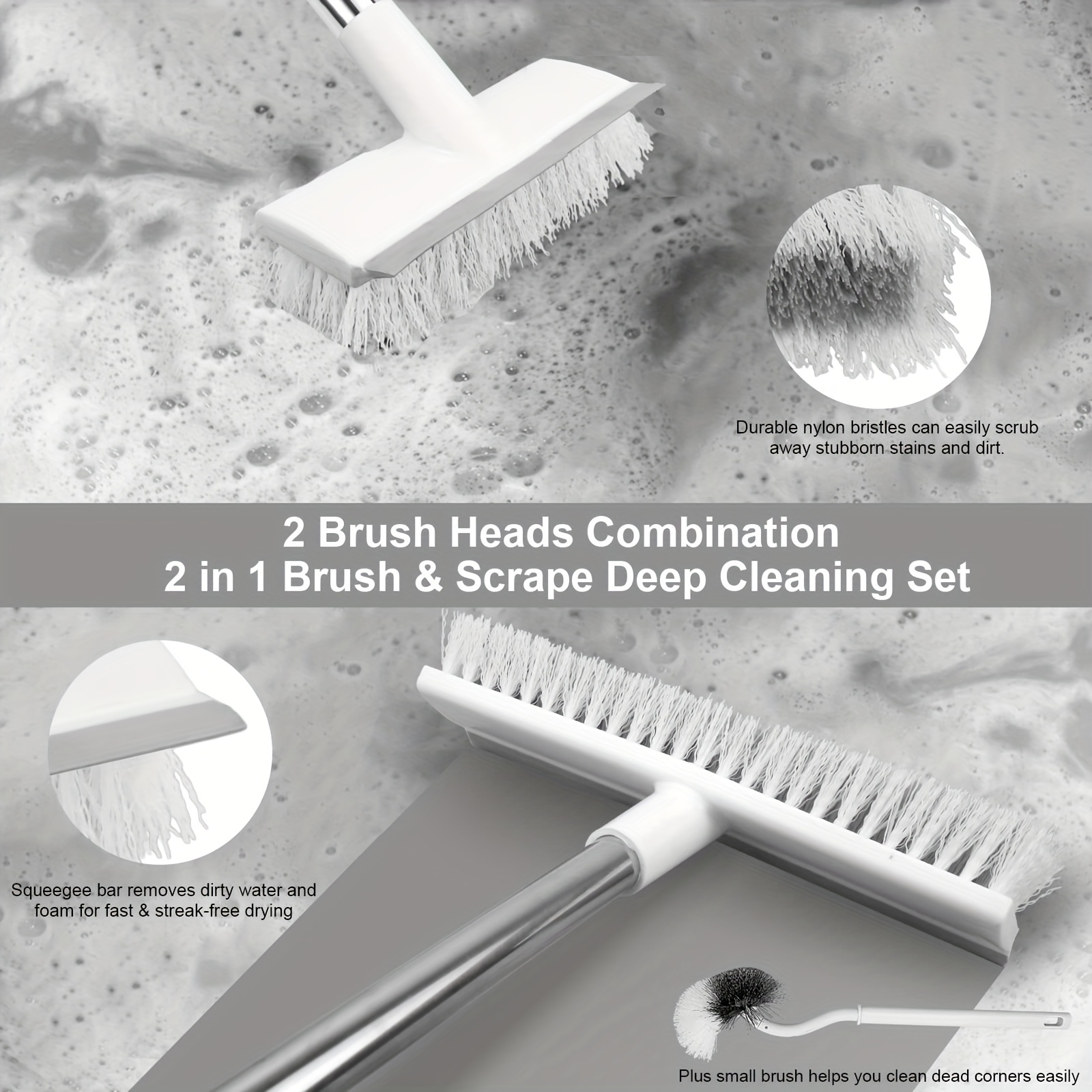  Scrub Brush - Stiff Bristle Brush for Deep Cleaning