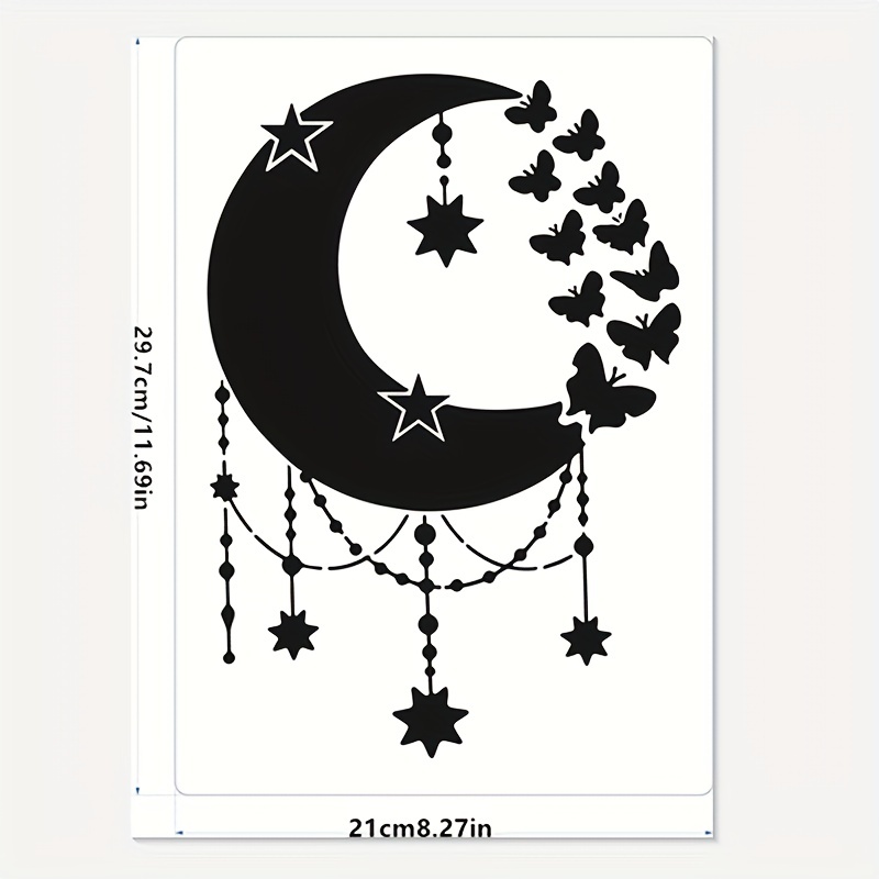 Moon Sun Stencil Flower Stencils For Painting On Wood Reusable