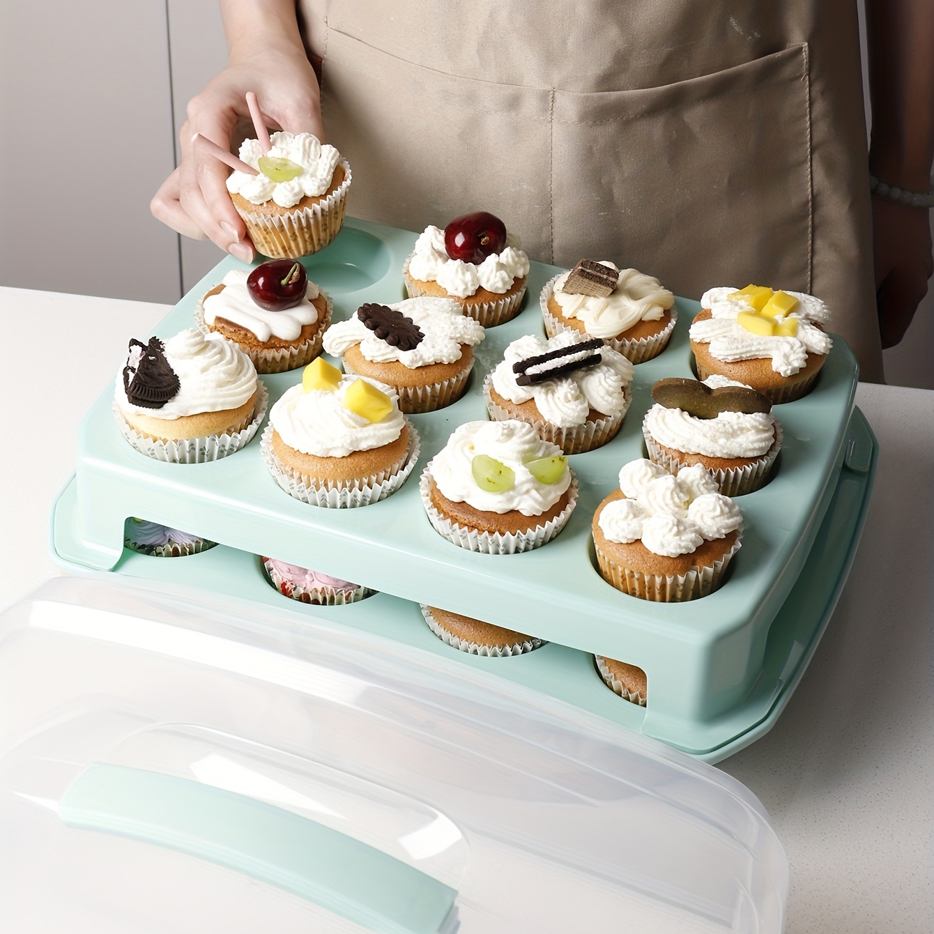 1pc Box Portable Cake Box Portable Dessert Cake Carrier with Lid and Handle  Cupcake Containers Cake Carrier Holder Cupcake Carrier Pastry Carrier Dome
